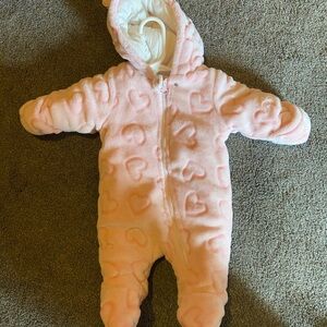 Cozy Pink Heart One Piece for Kids